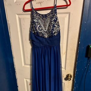 Blue evening gown